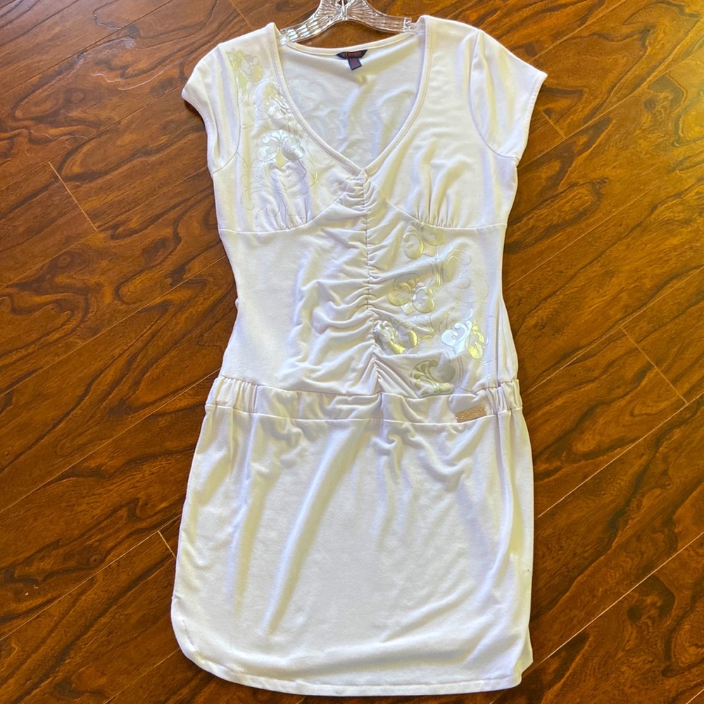 Beautiful drop waist sheer white dress in size L